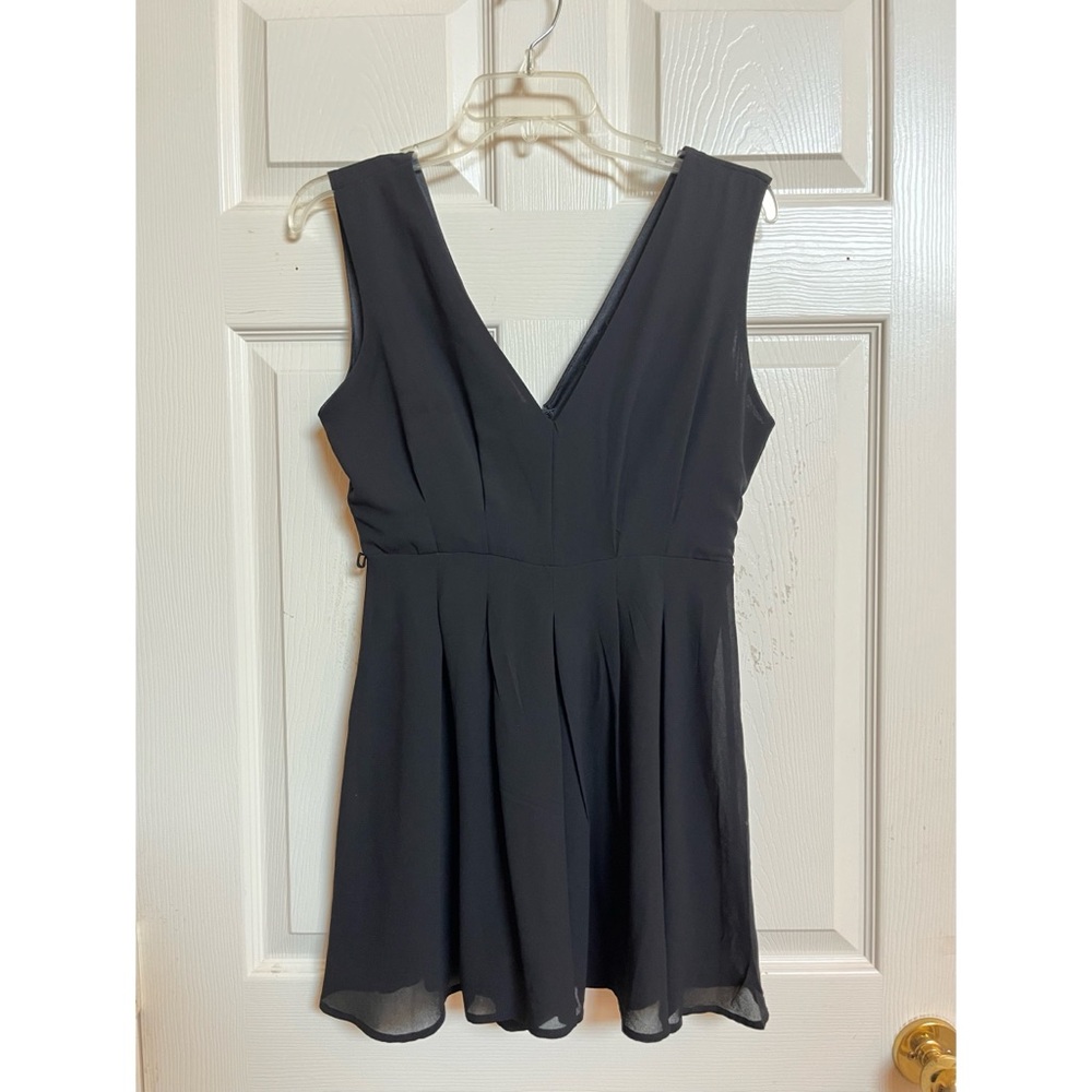 Black Plunging V-neck Romper